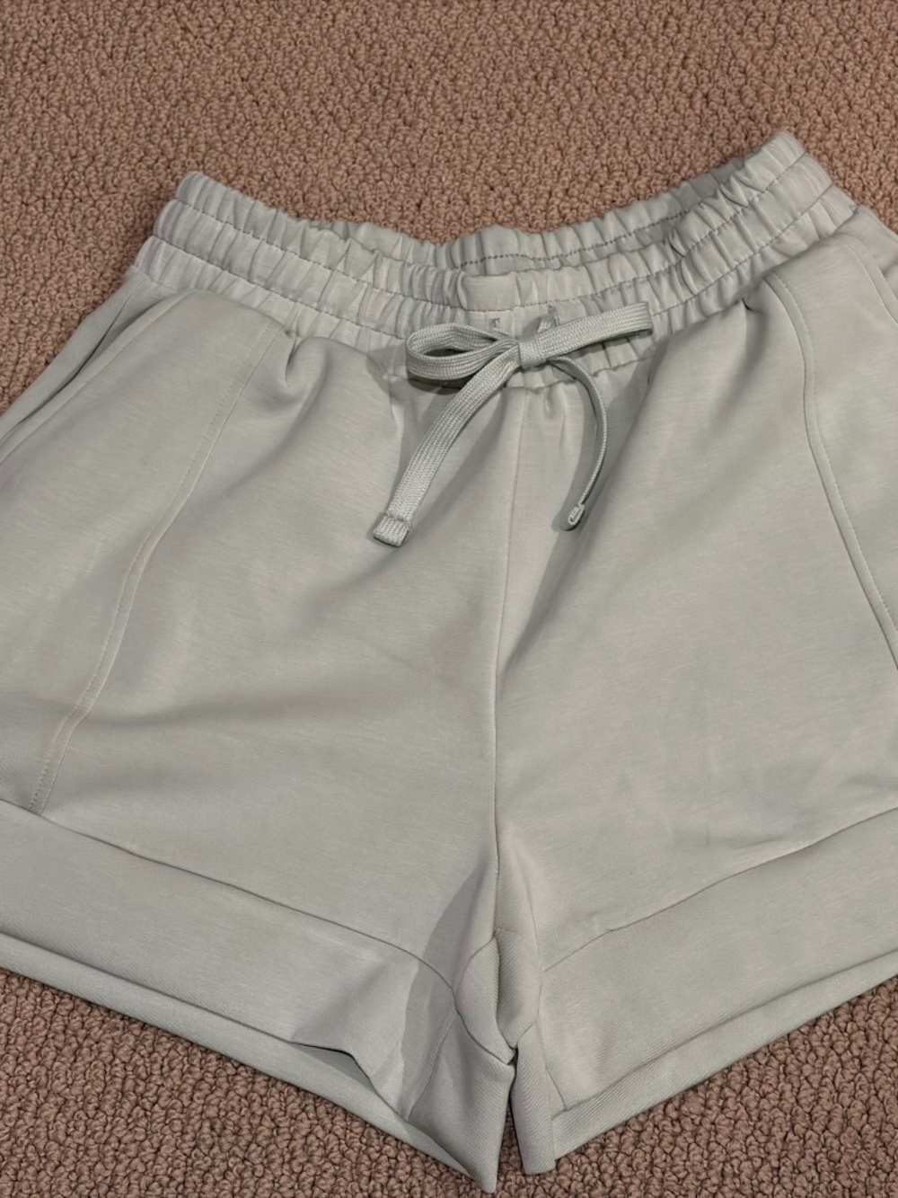 New Rae Mode Luxe Scuba Elastic Waist Drawstring Shorts Pockets Modal Comfy